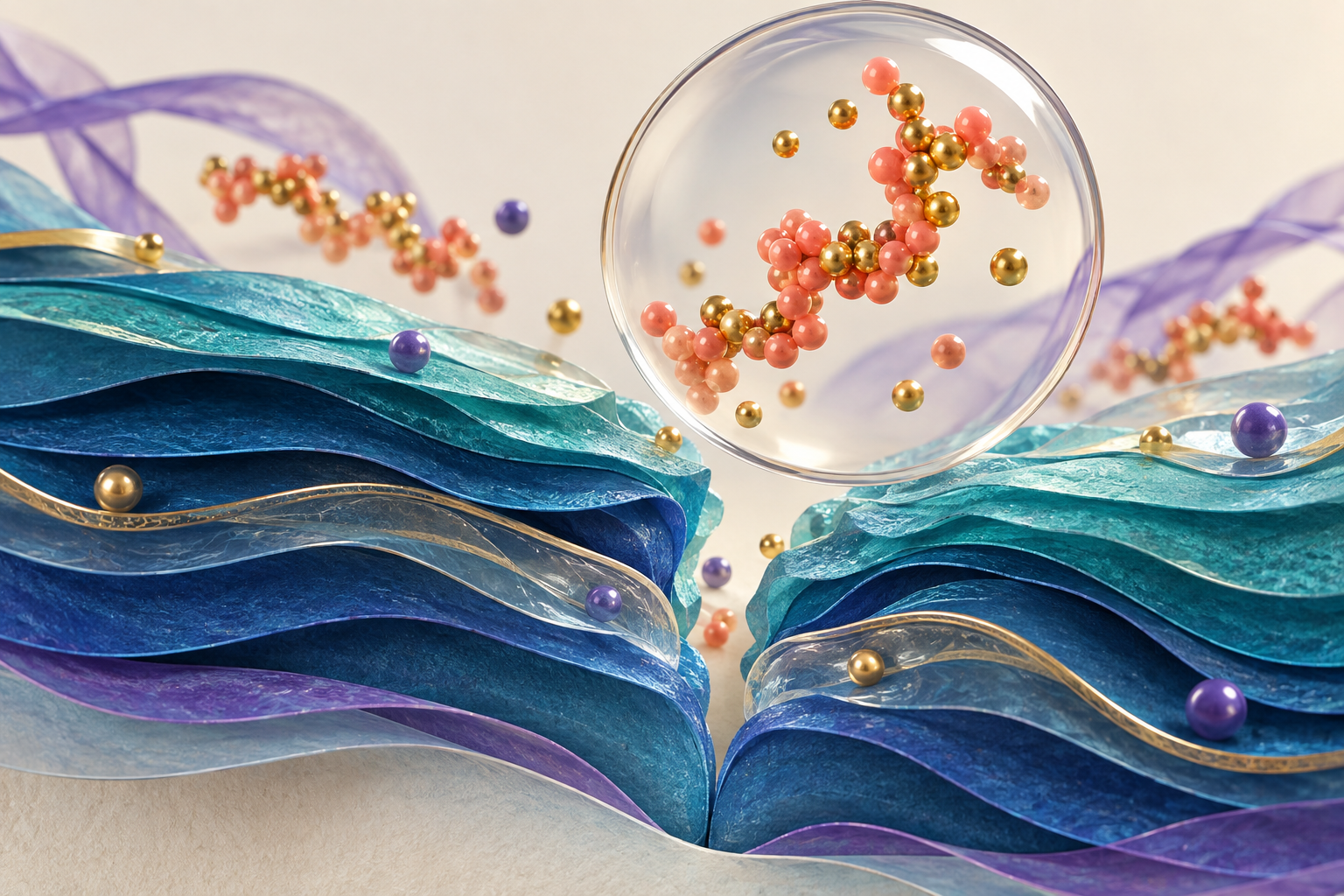 Colorful conceptual illustration of peptide research, not Chonluten clinical evidence.