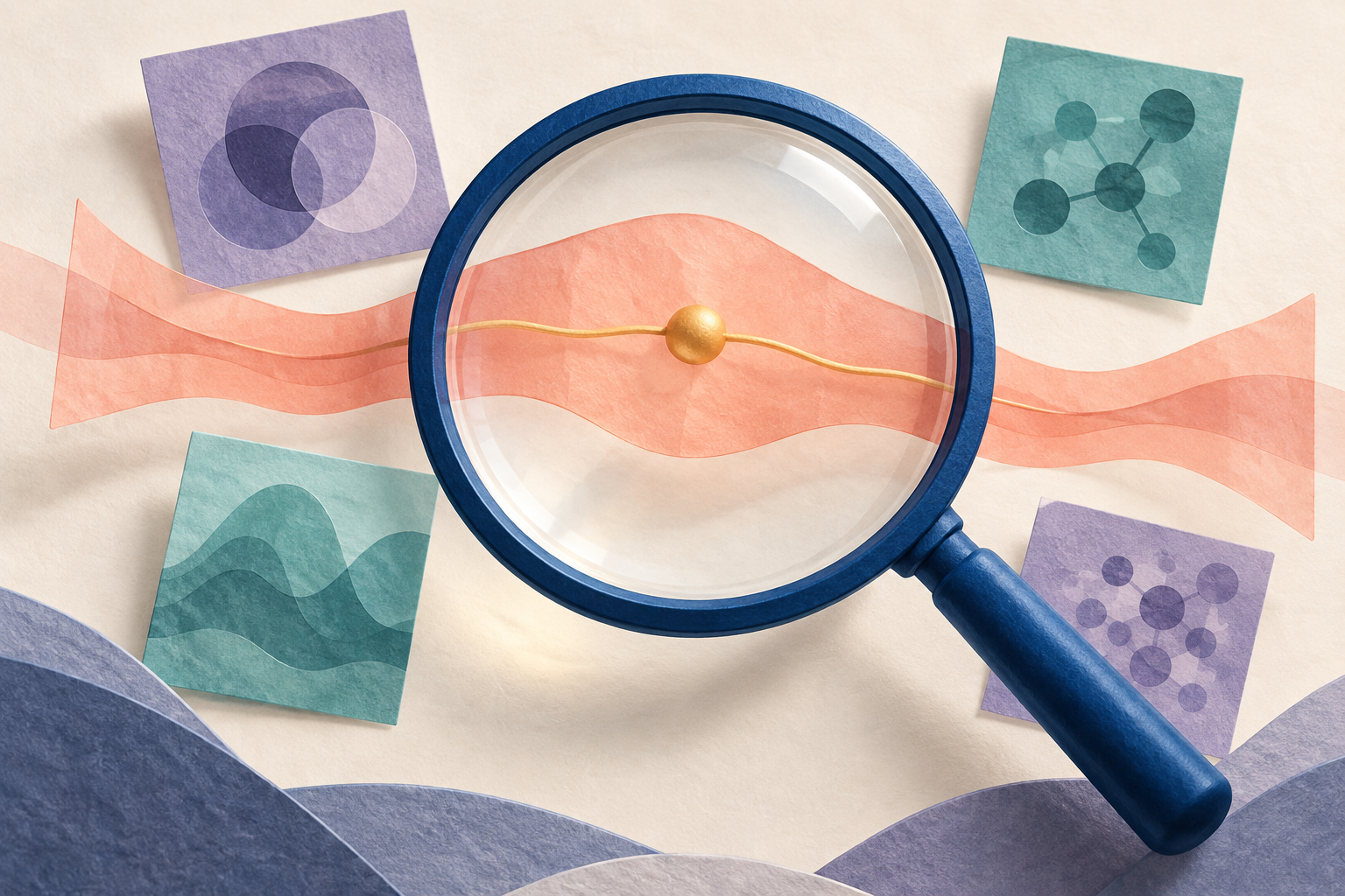 Colorful conceptual illustration of evidence appraisal, not experimental results.